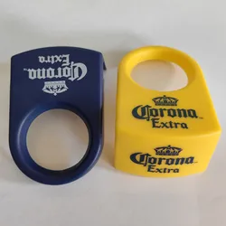 Set of 6pcs Corona-Rita beer bottle drink clips holder beer bottle clip for Schooner & Goblet Glasses (3 Yellow+3 Blue)