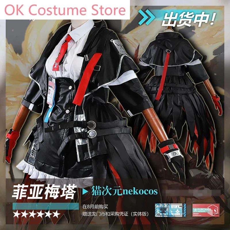 Anime! Arknights Fiammetta Battle Suit Lovely Uniform Cosplay Costume Halloween Carnival Party Role Play Outfit Women