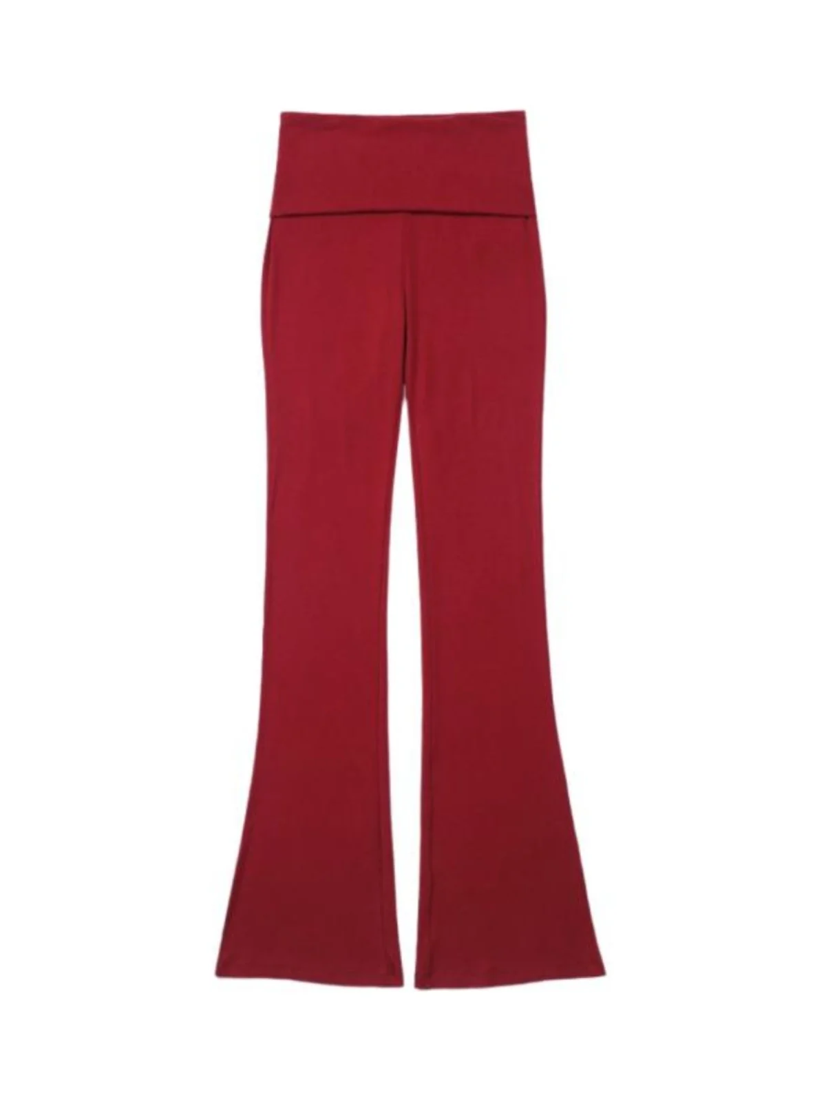 American Sle Bell Bot pantalones de Yoga para mujer primavera otoño rojo hasta el suelo cintura baja pantalones casuales sueltos