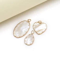 3Pcs Natural White Shell Pendant Hearts Drop Shape Mother of Pearl Charms for Jewelry Making DIY Exquisite Necklace Earrings