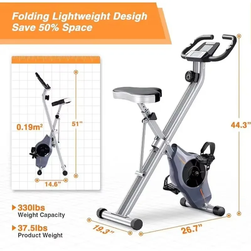 دراجة تمرين مصنوعة من مادة الصلب المحمولة لصالة الألعاب الرياضية المنزلية، دراجة تمرين قابلة للطي للاستخدام المنزلي، هيكل قوي للاستقرار