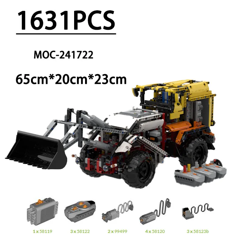 MOC-241722 Building Block Articulated Steering Wheel Loader Model, 1631 Pieces, Children's Birthday, Christmas New Year Toy Gift