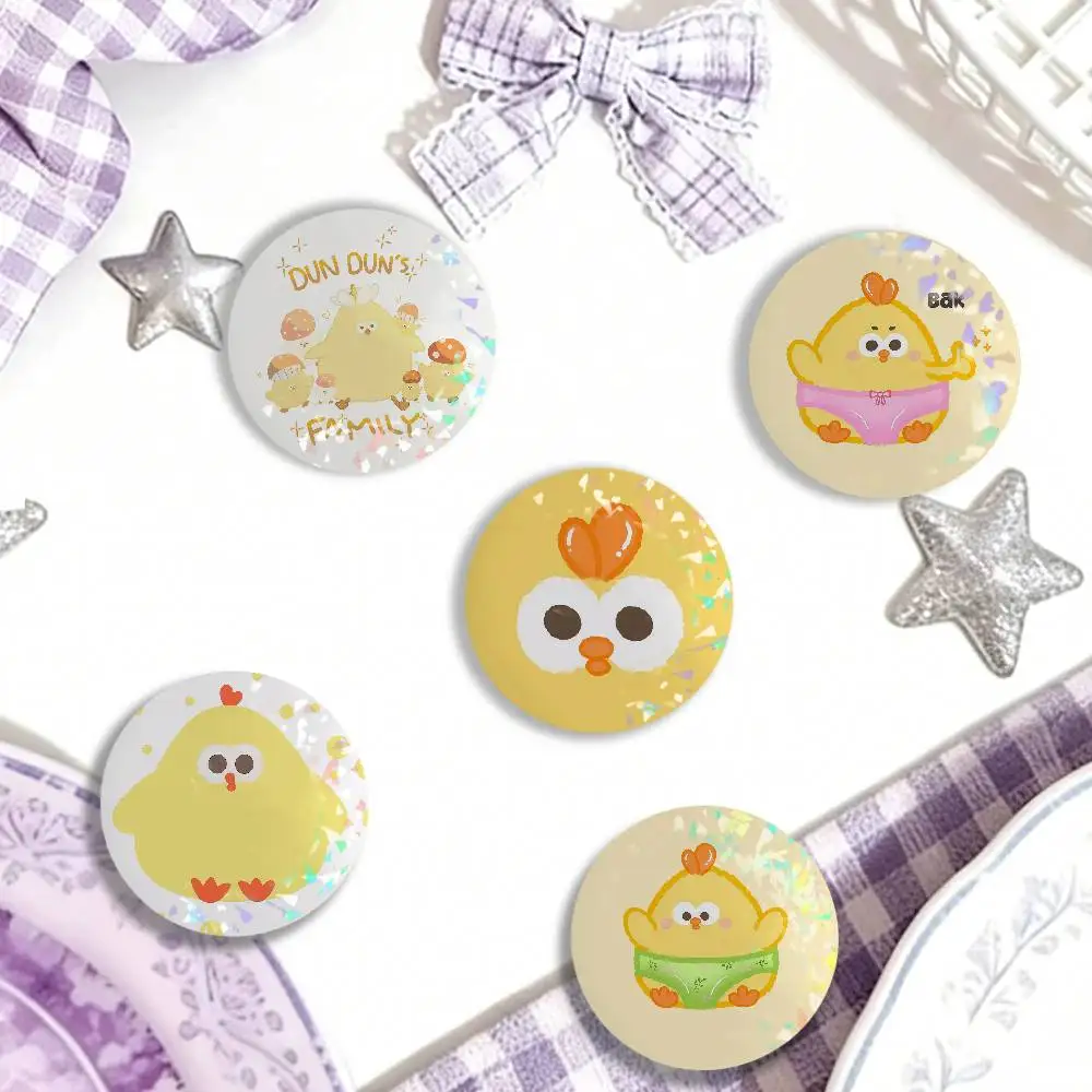 Cartoon Dun D-Dun C-Chicken Laser Badge Clothes Backpacks Hats Accessories Gifts For Children Friends Fans Collectibles