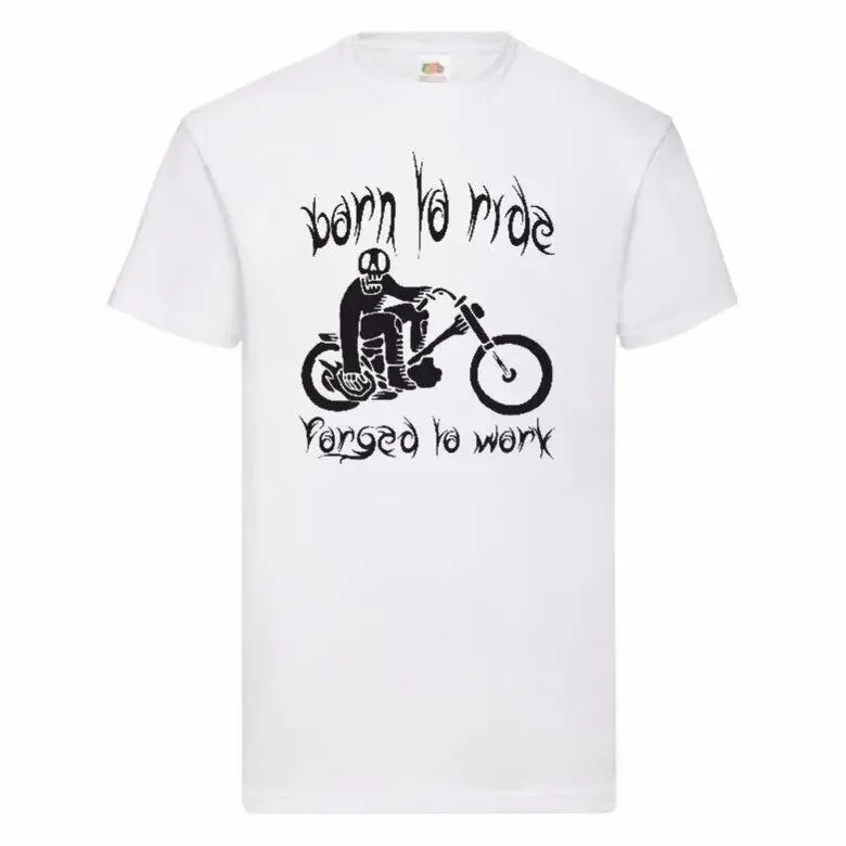 Koszulka motocyklowa Born To Ride Forced To Work Small-2XL