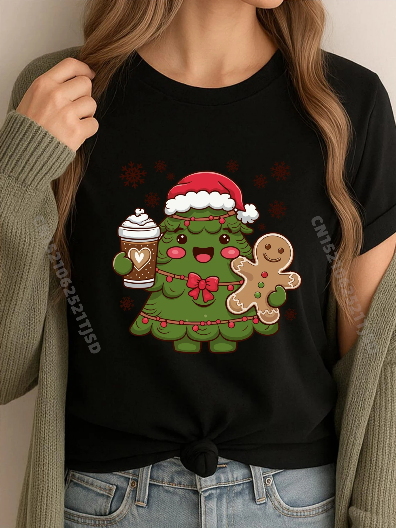 

Симпатичная Рождественская елка Симпатичные рождественские простые футболки оптом Роскошный дизайнер Нормальный