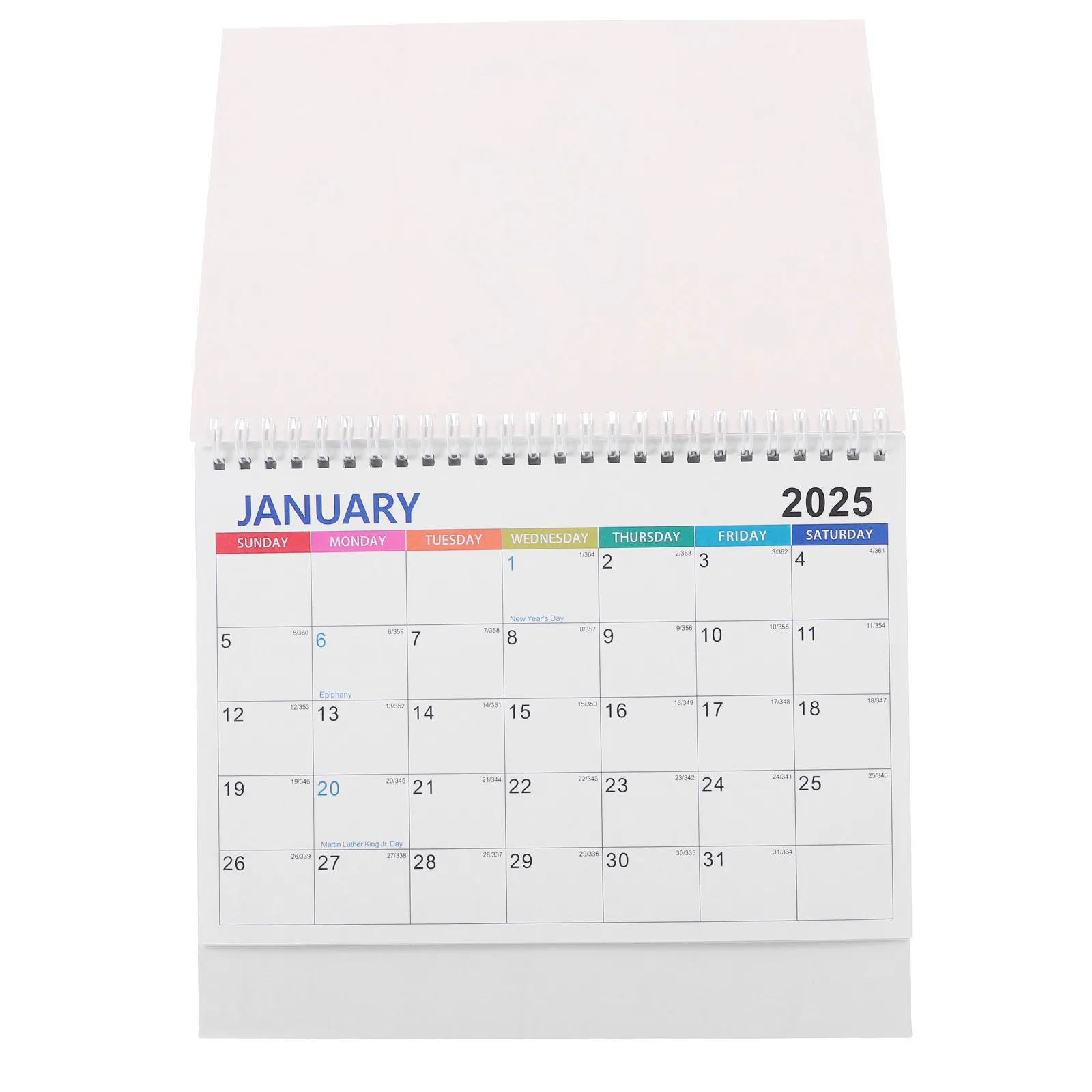 

2025 Flip Desk Calendar Standing Table Calendar for Office Desktop Home Workspace Double Metal Ring Binding Tear Resistant Paper