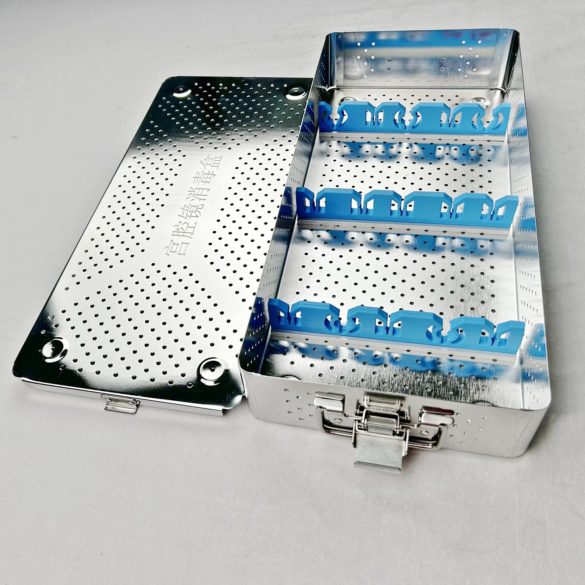 صندوق تعقيم من الفولاذ المقاوم للصدأ 304 صندوق تخزين تحميل التنظير الرحم أدوات جراحية #2