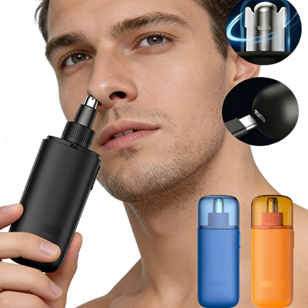 Electric Nose Hair Trimmer Clipper Mini Portable Beard Trimmer for Man USB Rechargeable Fully Automatic Washable Trimmer