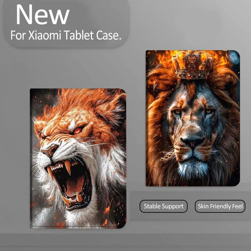 

Cartoon lion pattern For Xiaomi Redmi Mi Pad 4 5 6 7 8 K SE Mini Pro Plus Max 10.1 11.2 inch Tablet Case