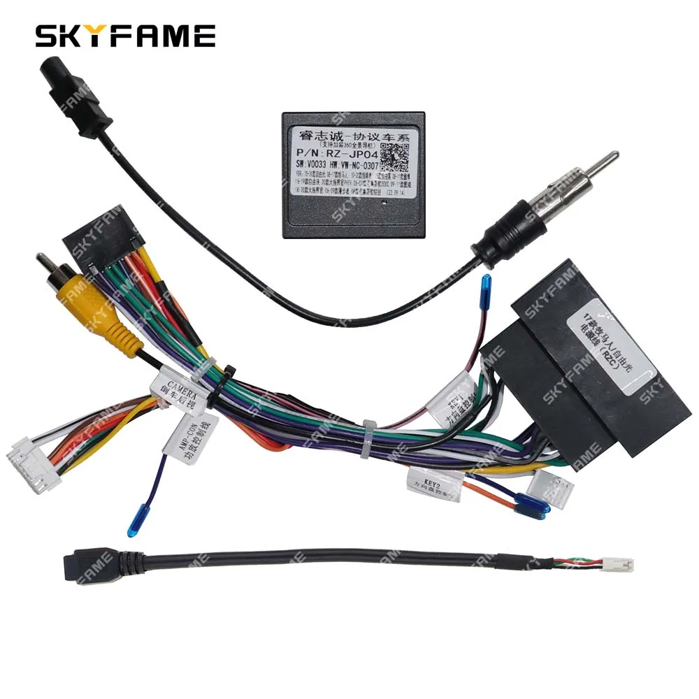 SKYFAME Car 16pin Wiring Harness Adapter Canbus Box Decoder Android Radio Power Cable For Jeep Wrangler Grand Cherokee RZ-JP04 - Image 3