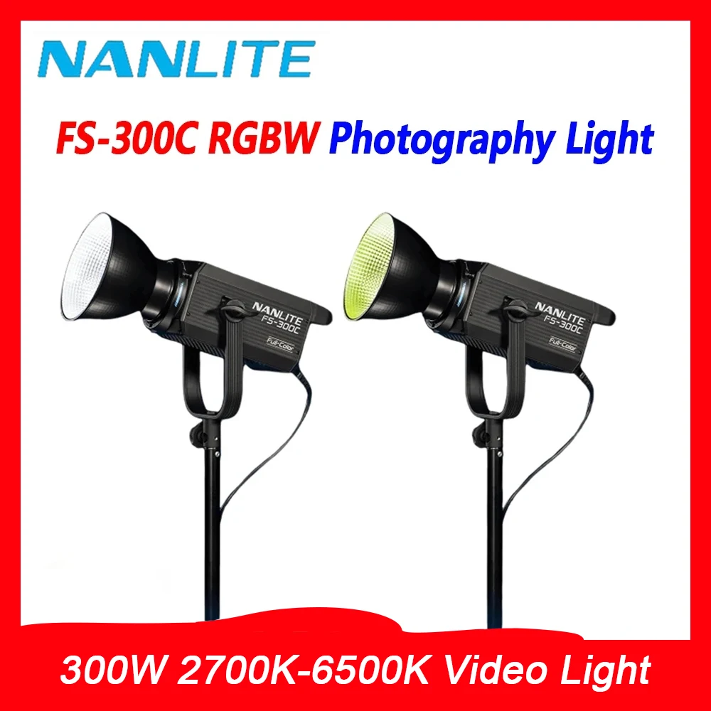 

Nanlite FS-300C RGBW Photography Light 300W 2700K-6500K Outdoor Monolight Video Light For Video Photography Studio Live Stream