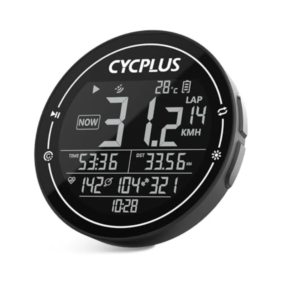 

GPS Bike Computer, Wireless Cycling Computer, ANT+ Bluetooth Bicycle Speedometer Odometer IPX6 Waterproof, Rechargeable with 2.