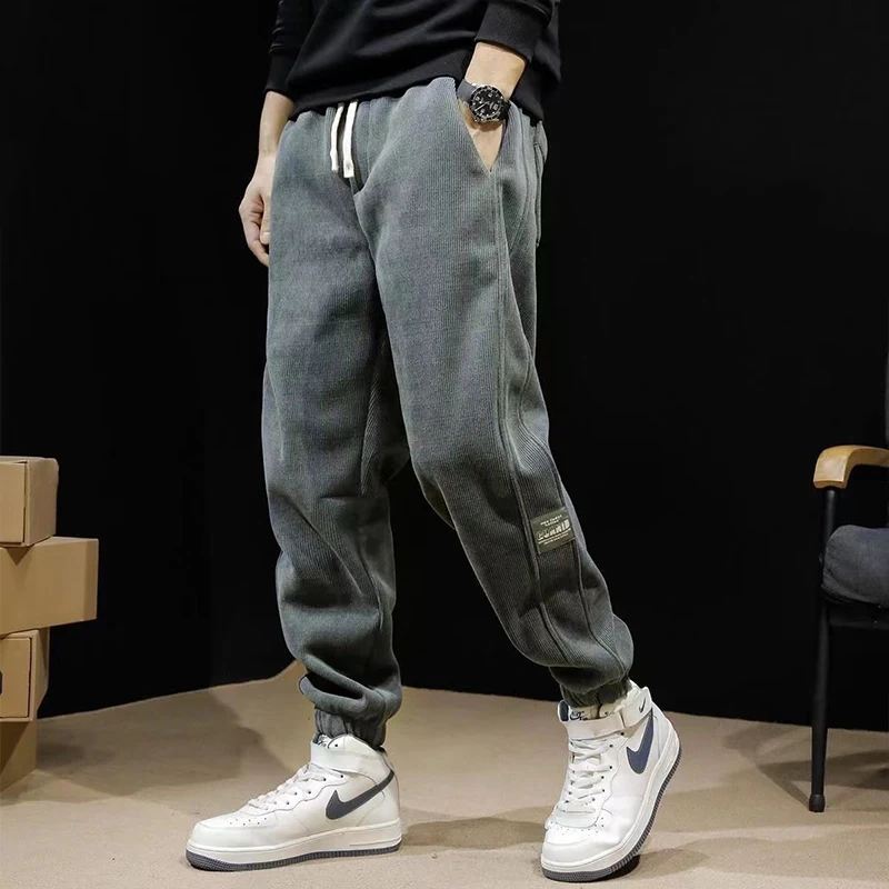 Spring Autumn New Fashion Temperament Trend Solid Color Pants Men Versatile Korean Simple Korean Loose Trousers Male Sweatpants