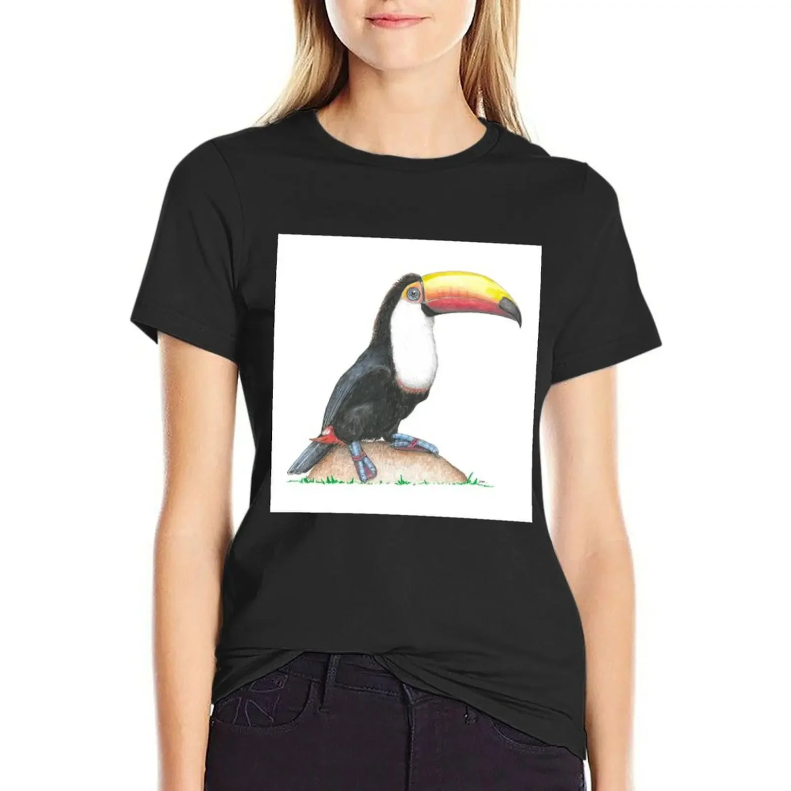 

Toucan in Flip Flops T-Shirt anime quick-drying graphics oversized Woman fashion
