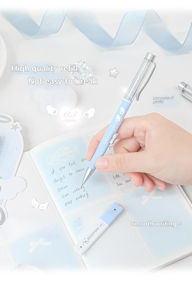 1PC Engel Automatische Mine Set Hohe Schönheit Stil Grundschüler Blei Core Set Student Spezifischen Bleistift – Detail 9