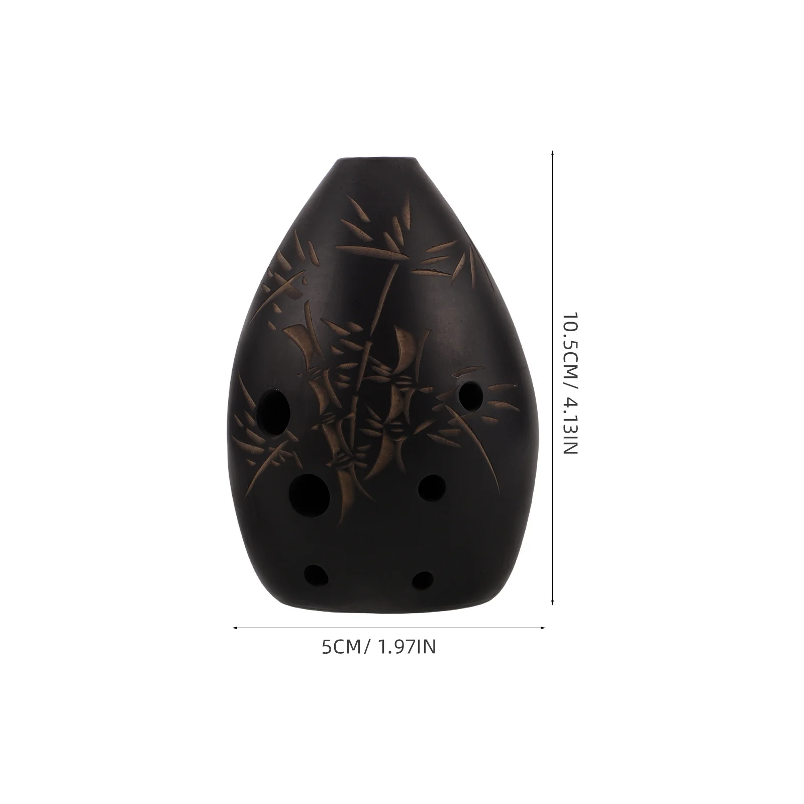 أداة موسيقية مصنوعة يدويًا من السيراميك والأكرينا باللون الأسود مكونة من 8 فتحات للمبتدئين والكبار في الحديقة للاستخدام الصوتي الصغير