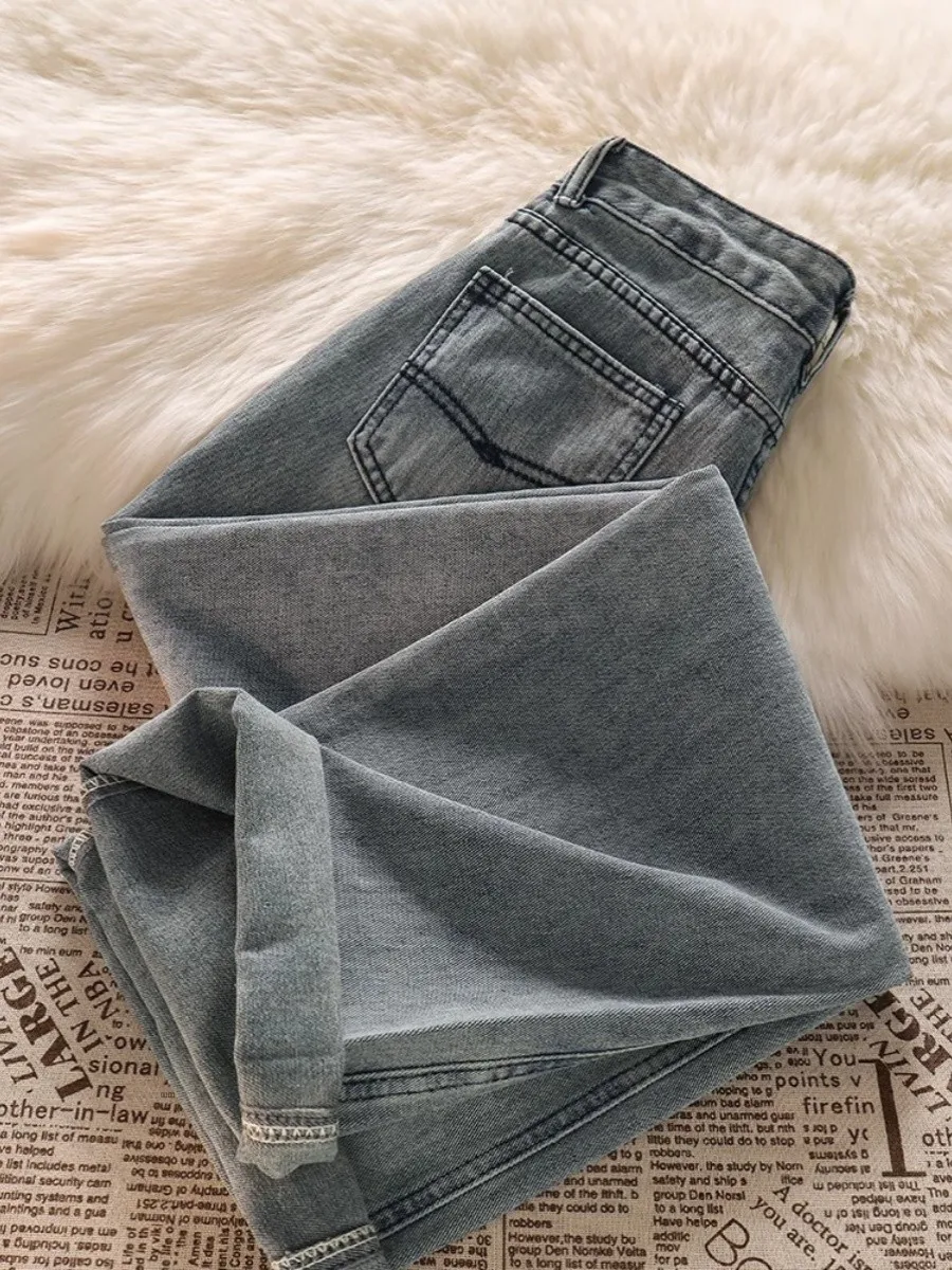 

American Retro High Street Loose Straight Leg Jeans Men Women Style Small Audience Design Long Pants Casual Denim Trousers