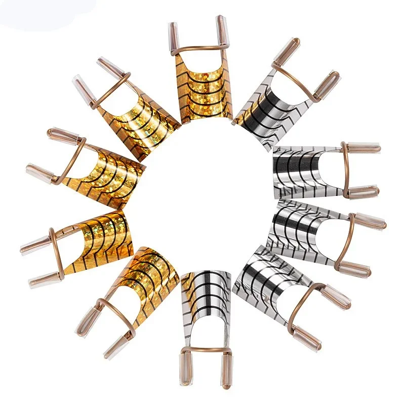 5 Stks/set Nail Art Reusablee Aluminium Nagel Pallets Tips Vormen Voor Uitbreiding Manicure Nail Tips Gids Builder Gereedschap Kit