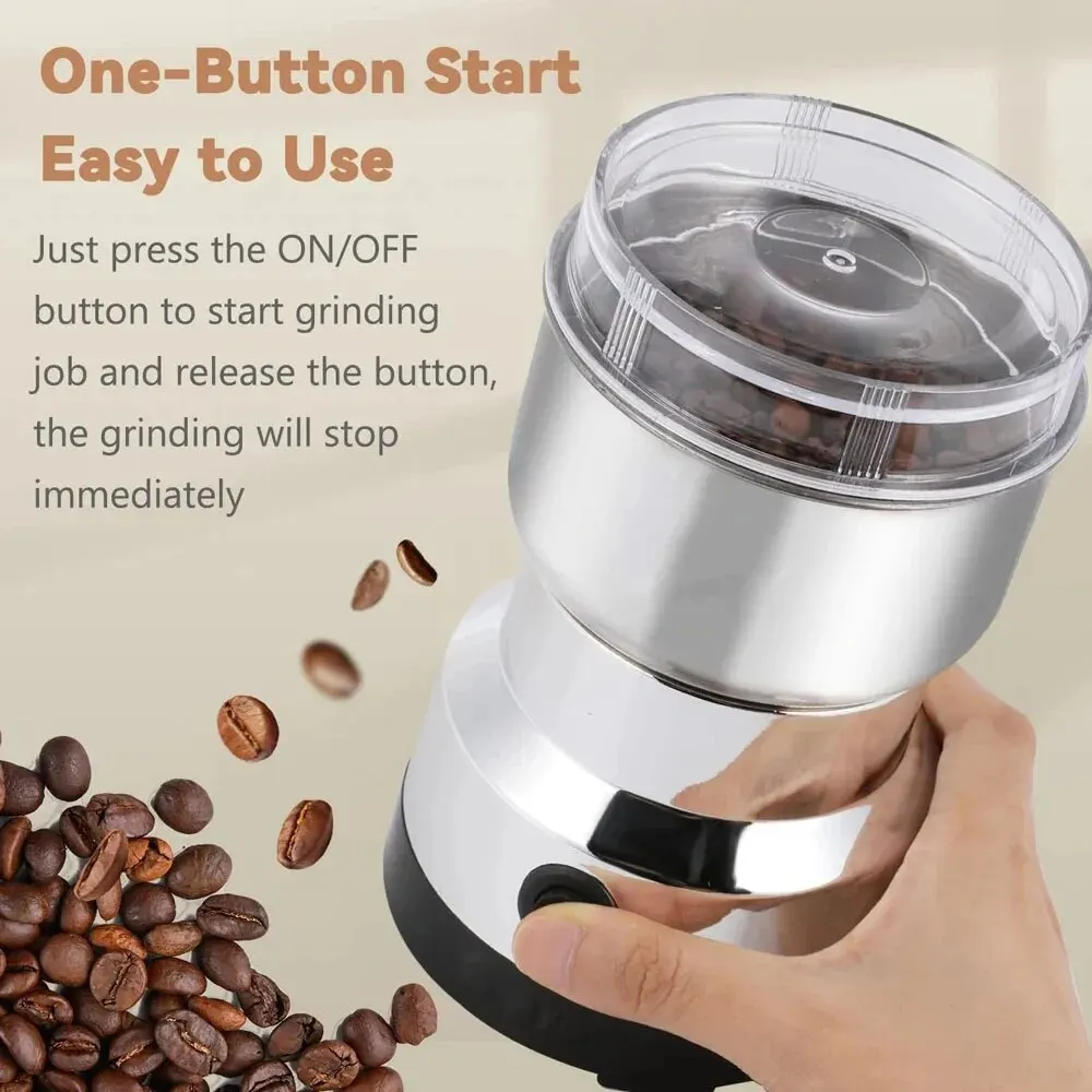 Stainless Steel Electric Coffee Bean Grinder Nut Seed Herb Grind Spice Crusher Mill Blender With 4 Blades