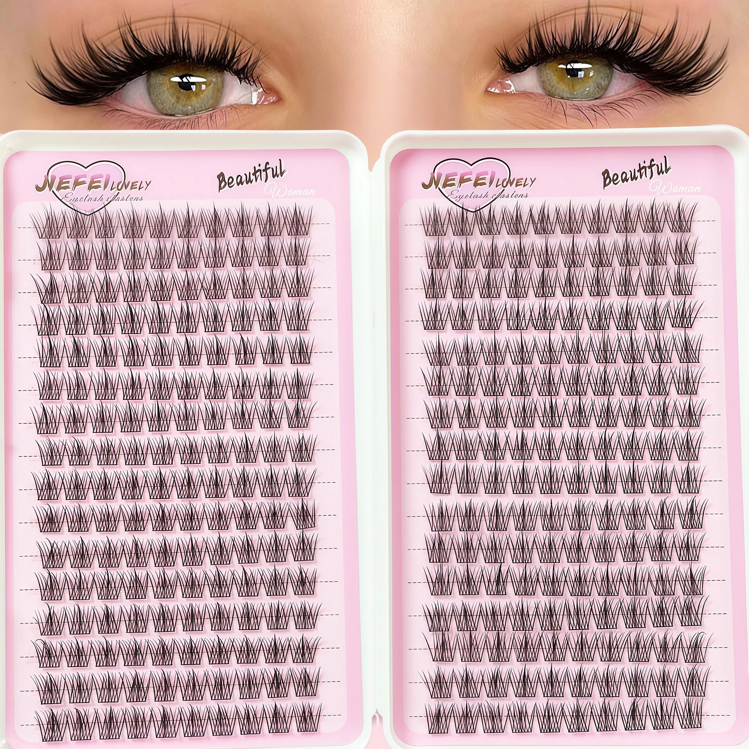 Tassel Cat Ear False Eyelash Natural Air Sensation Manga On Camera Segmented Large Capacity Eyelash Book Novice