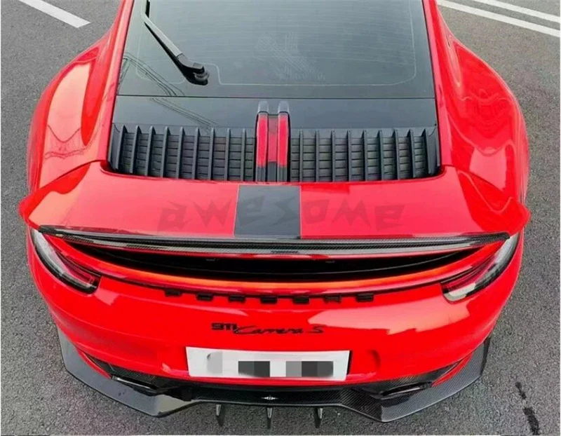 For Porsche 911 992 2019-2024 Carbon Fiber Front Lip Rear Diffuser Side Skirt Body Kit Trunk Spoiler Upgrade Refit Splitter