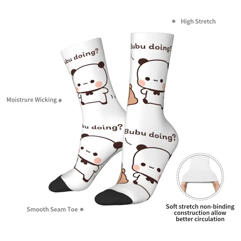 أزياء الرجال Bubu Dudu الباندا وبراوني الدب زوجين اللباس الجوارب للجنسين الدافئة تنفس 3D طباعة طاقم الجوارب #5