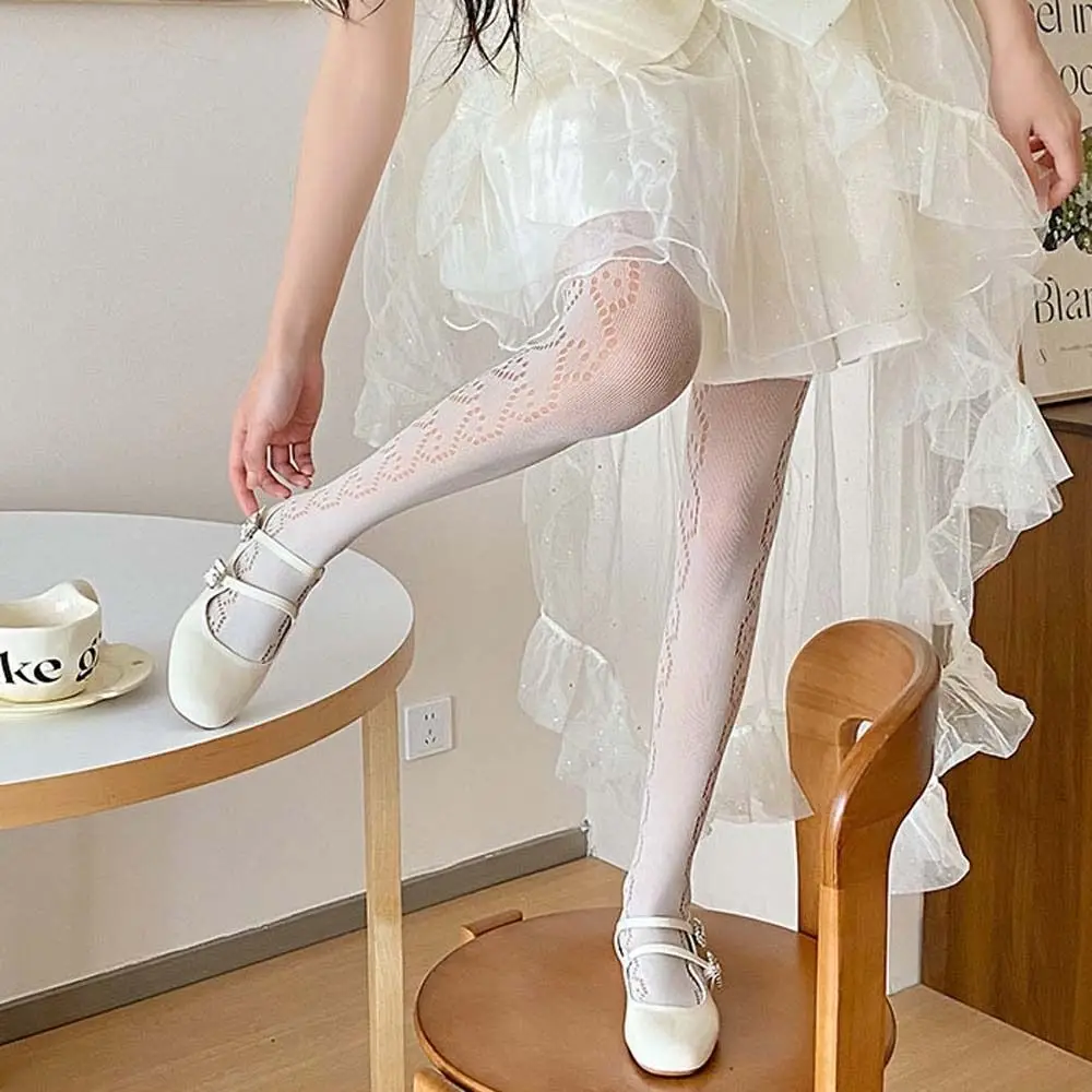 Sweet Love Heart Fishnets Stockings Mesh Hollow Nylon Girl JK Pantyhose Tights Leggings Summer