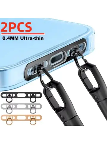 New Ultra-thin Metal Phone Lanyard Gasket Patch Stainless Steel Sturdy Hanging Cord Clips Cellphone Safety Connecter Accessories