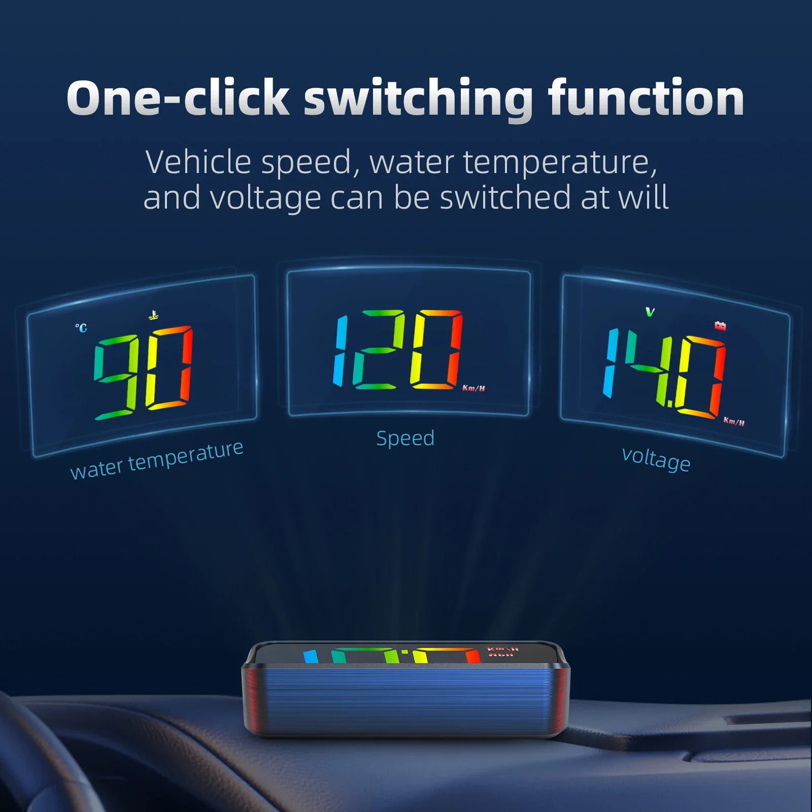 OBD LCD Projector M4 Car Head Up Display With Color Speed Display Speed Water Temp Voltage Single Driving Distance Gauge