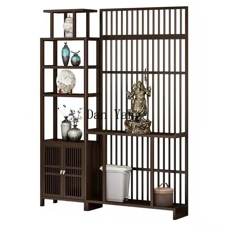 

Cyh screen partition blocking solid wood Bogu frame decorative frame living room office tea room bamboo entrance locker