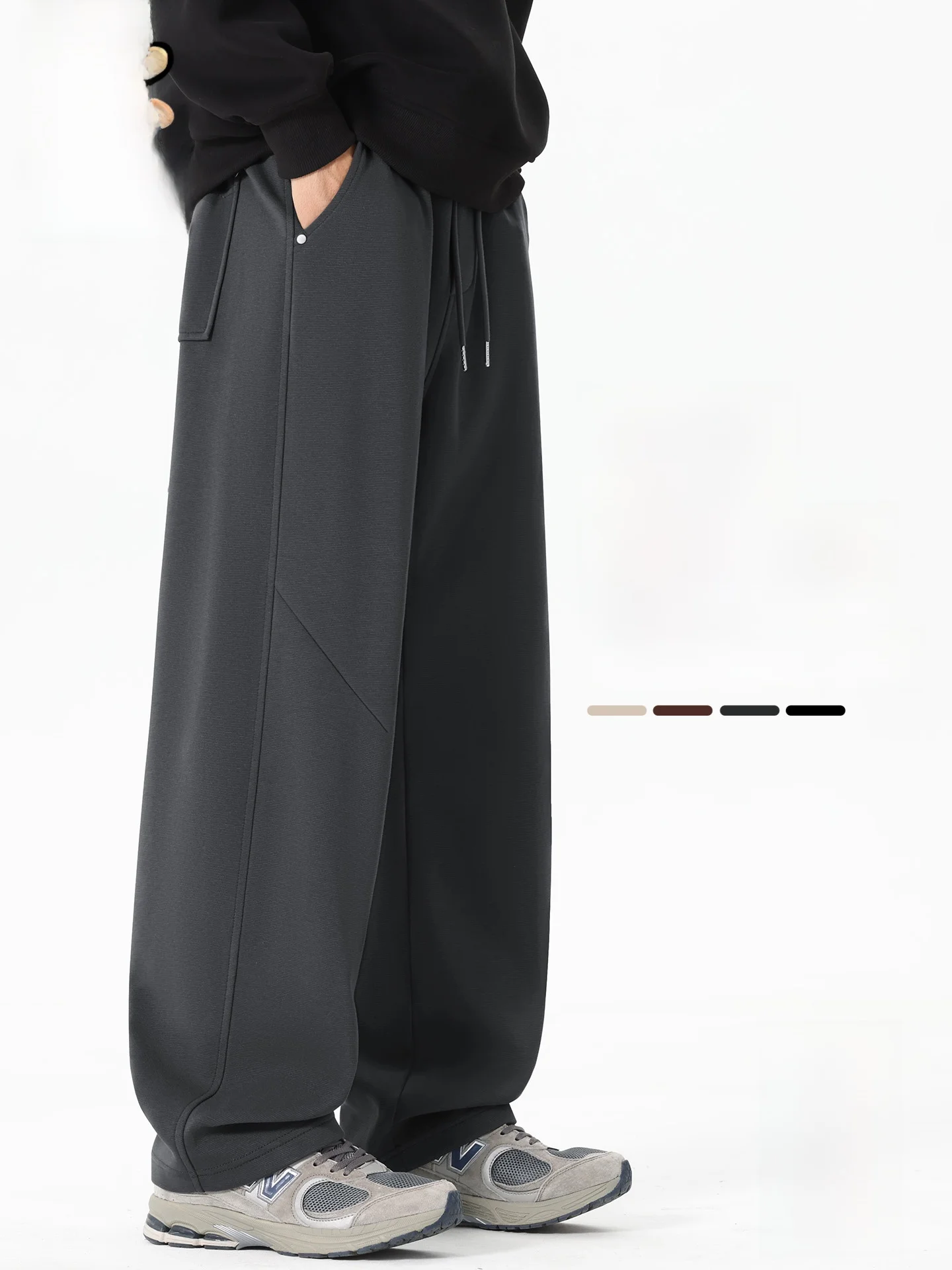 

Мужские свободные повседневные брюки в американском стиле, удобные, из смесового хлопка и полиэстера, для осени