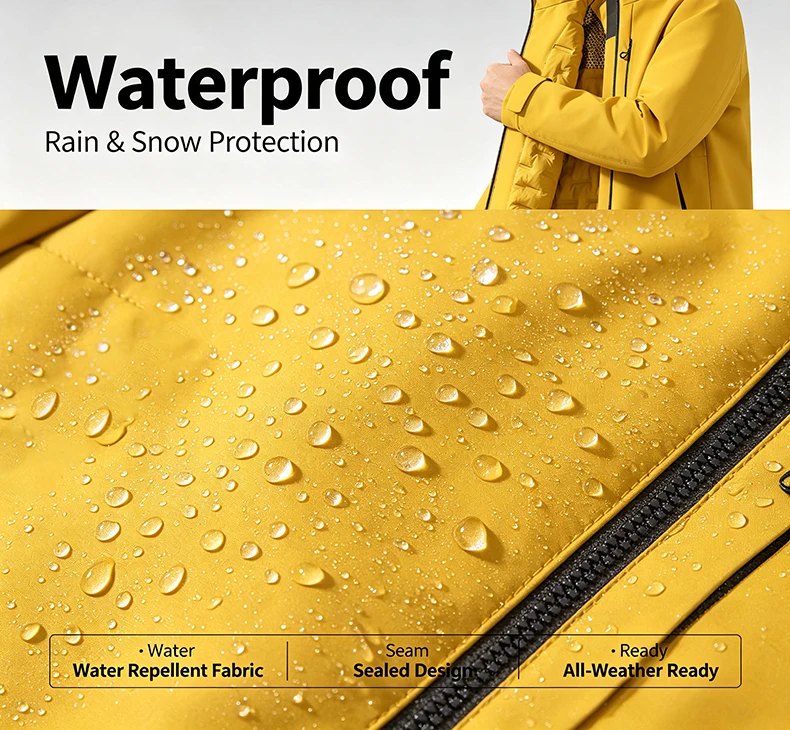 LNGXO Herren- und Damen-Skianzug, wasserdichte, thermische Snowboardjacke, Skijacke, Kletterjacke, Wanderjacke, mit Graphen-Innenfutter, wattiert. – Detail 6