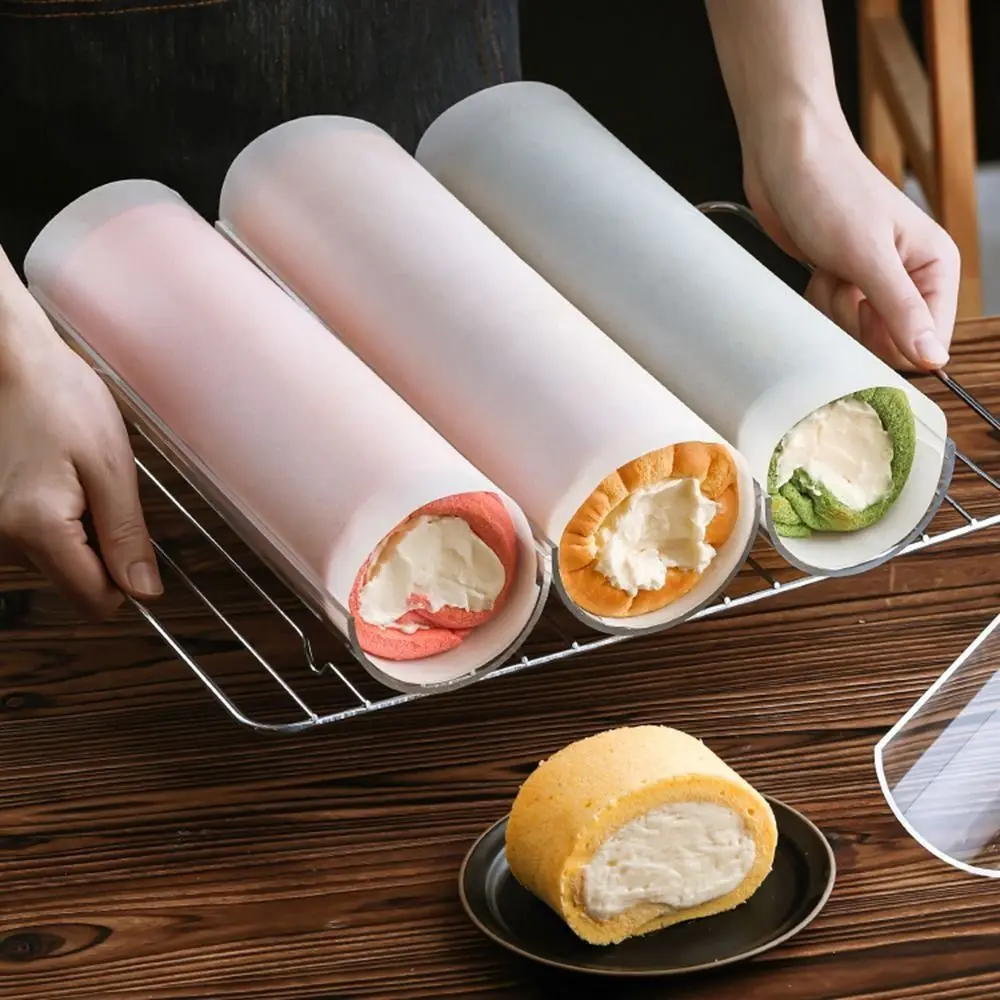 

Acrylic Cake Roll Holder Semicircle Transparent Roll Dessert Bracket Multi-size Reusable Rollers Roll Cake Roll Stand Swiss Roll