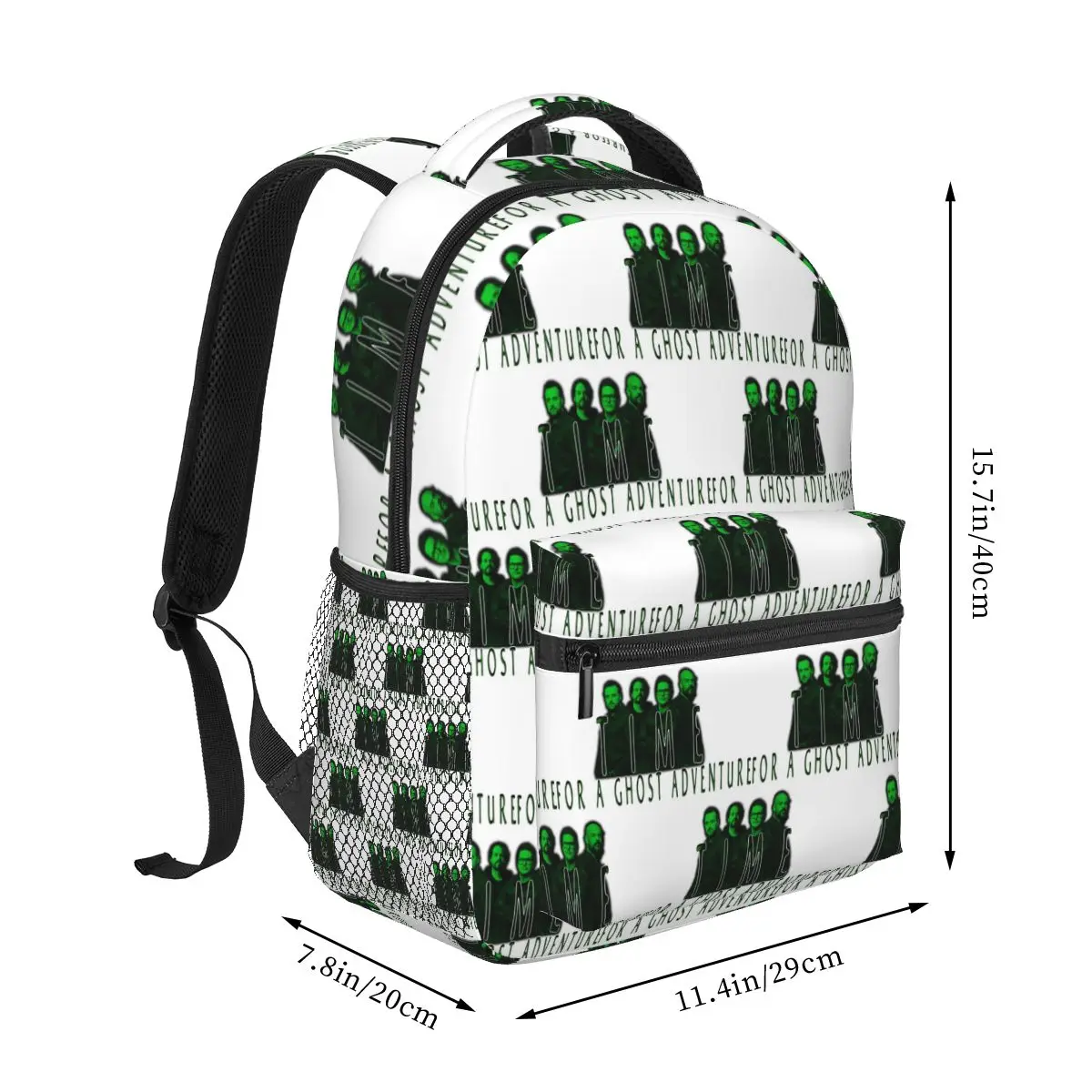 Time For A Ghost Adventure Student Backpack School Bag Hiking Travel Daypack for Boys Girls Fashion Bookbag Shoulder Bags