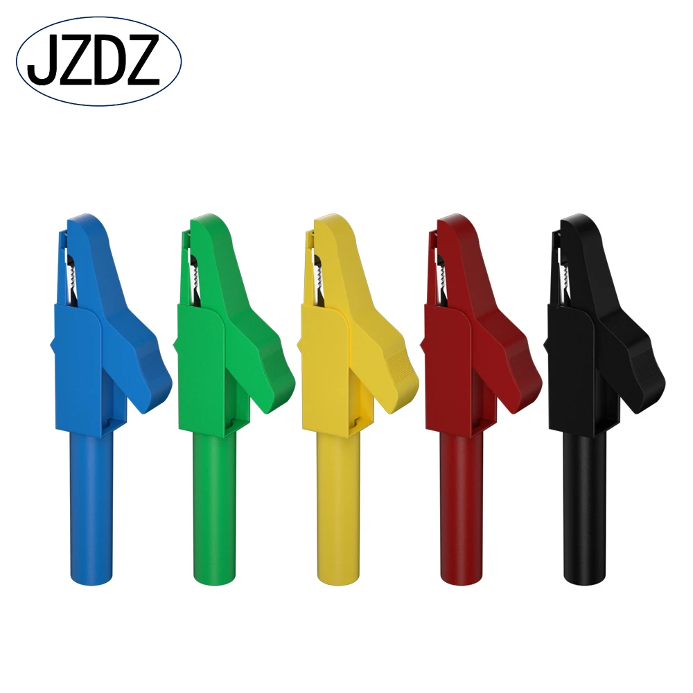 JZDZ 10PCS 4MM Insulation Alligator Clips Metal Crocodile Clamp for Wires Banana Connector  DIY Electrical Tools J.60029