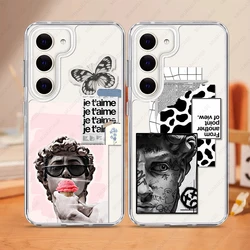 2 in 1 PC+TPU Phone Case For Samsung Galaxy S25 S24 S23 Ultra S24FE A35 A53 A54 A55 Shockproof Cover Artistic Aesthetics David