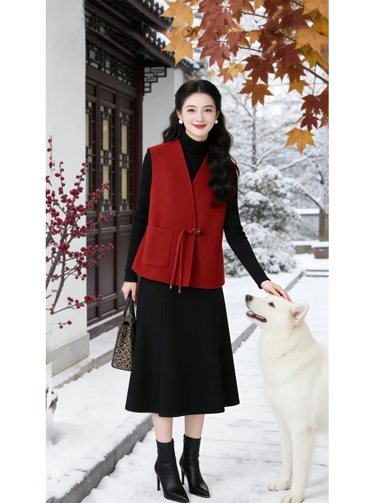 

Korean Sle Color V-Ne Vest Jaet Women's New Winter Faion Design Slimming Top Breathable Outerwear