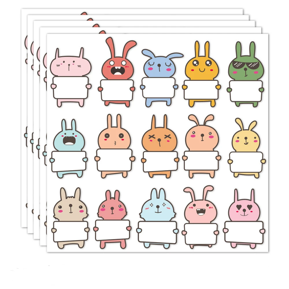 Cute Cat Wedding Stickers，Colorful Kitten Puppy Self-Adhesive Stickers Handwritten Stationery Water Cup Luggage Mark Label