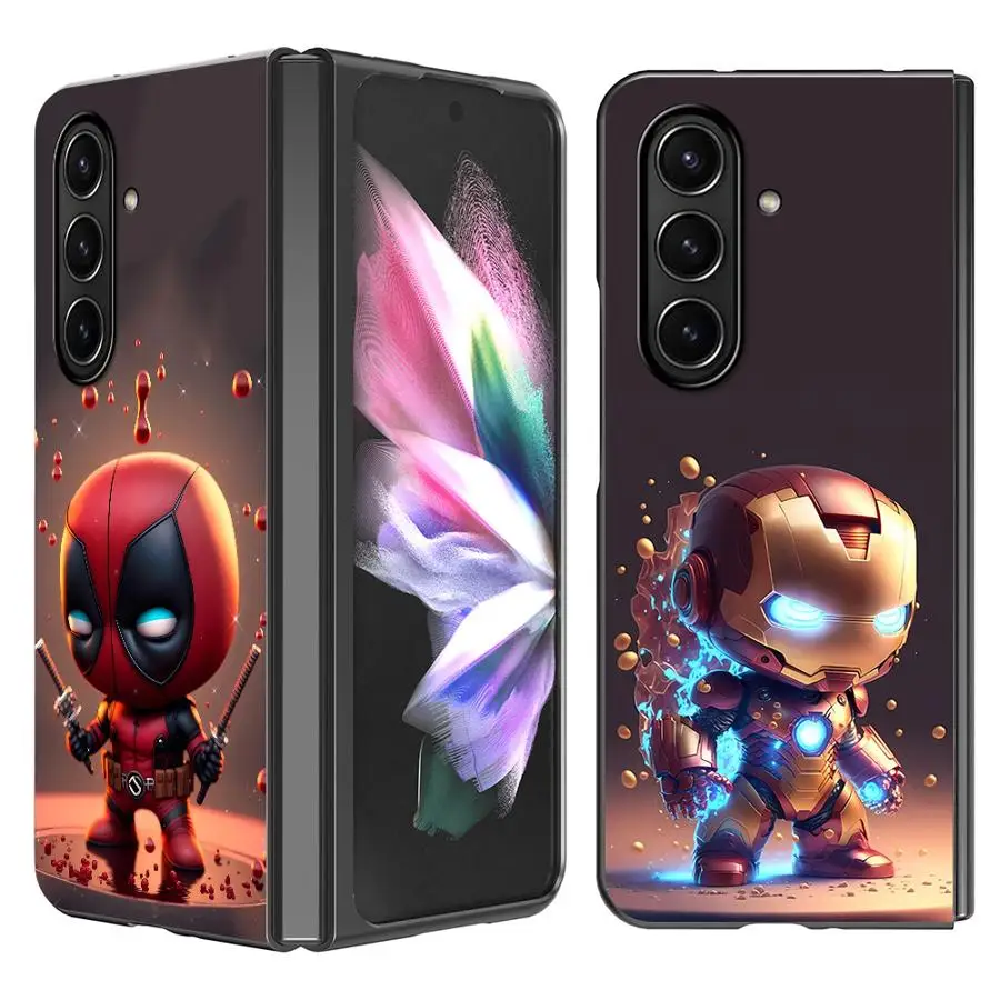 Capa fofa do homem de ferro da marvel para samsung galaxy zfold5 zfold3 z fold 7 6 5 4 3 zfold4 zfold7 zfold6 capa traseira do telefone
