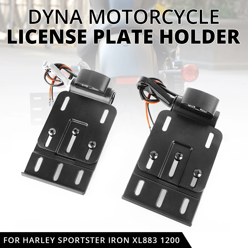 

LED Foldable Side Mount License Plate Bracket For Harley Sportster XL 883 1200 2004-2016 Telescopic Registration Plate Holder