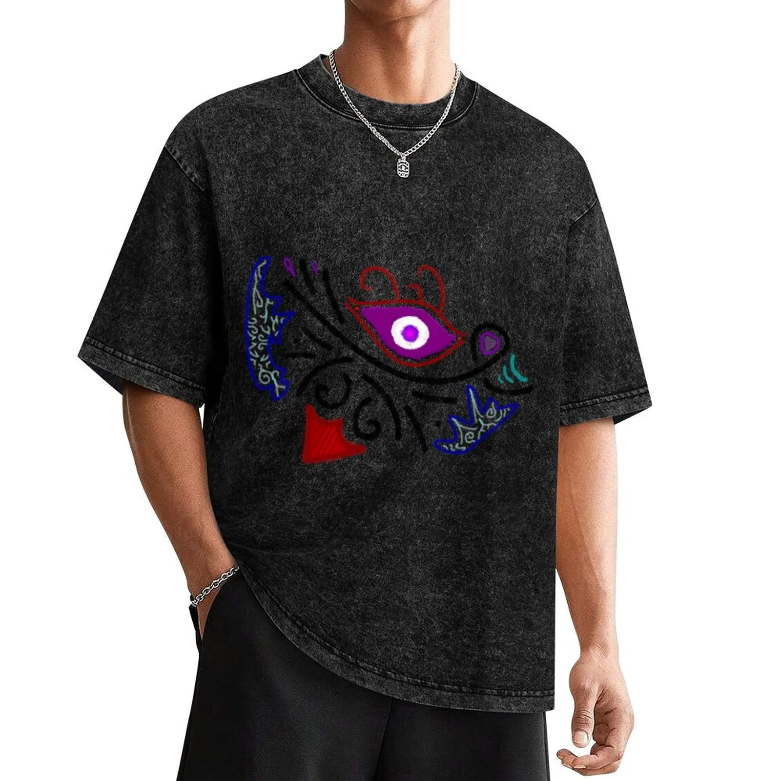 #1 |?| Rustic Tribal Cyclops Insignia T-Shirt kawaii clothes shirts graphic tee blue archive t shirt men