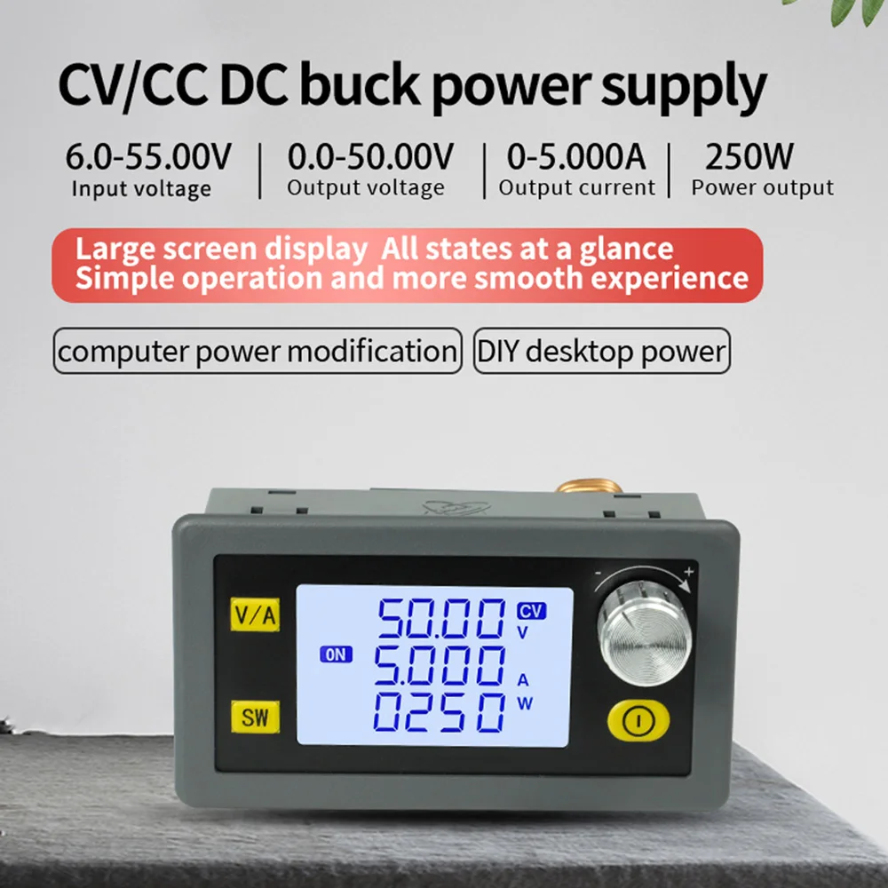 DC 6V-55V auf 0-50V 5A 8A 250W 400W CNC Einstellbarer DC-Spannungsregler CV CC Abwärtswandler-Netzteilmodul XY5005E XY5008E – Detail 3