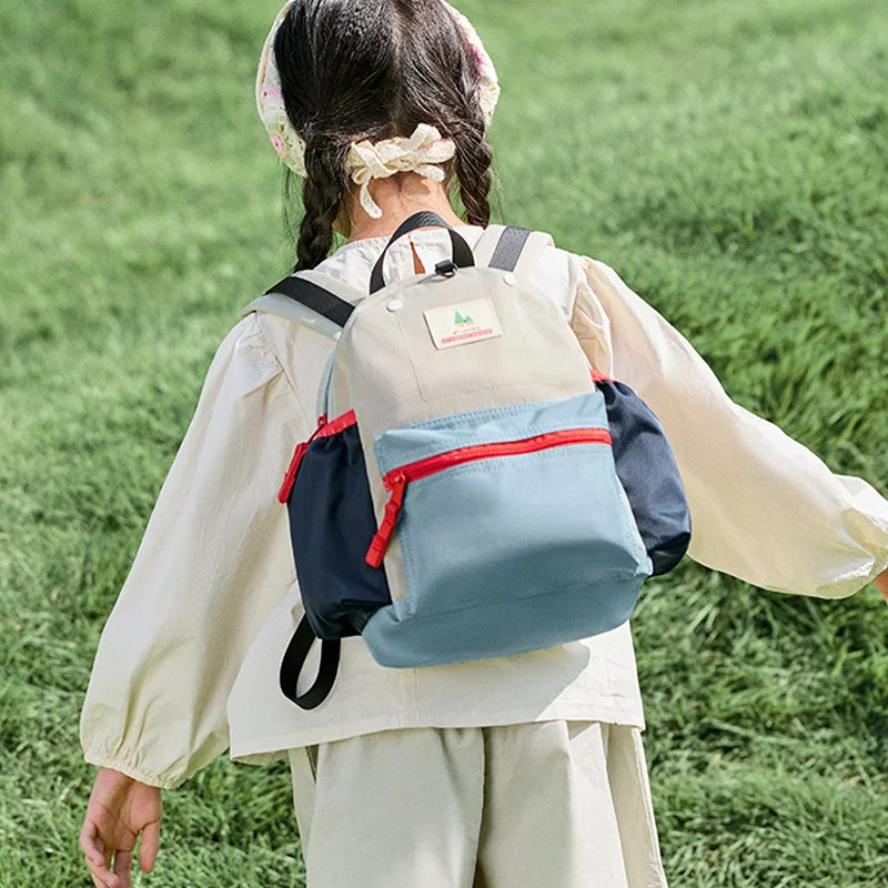 Shukiku Blueberry Jelly Series Ultra Light Kids Backpack Color Block Waterproof School Bag For Kindergarten Primary Students