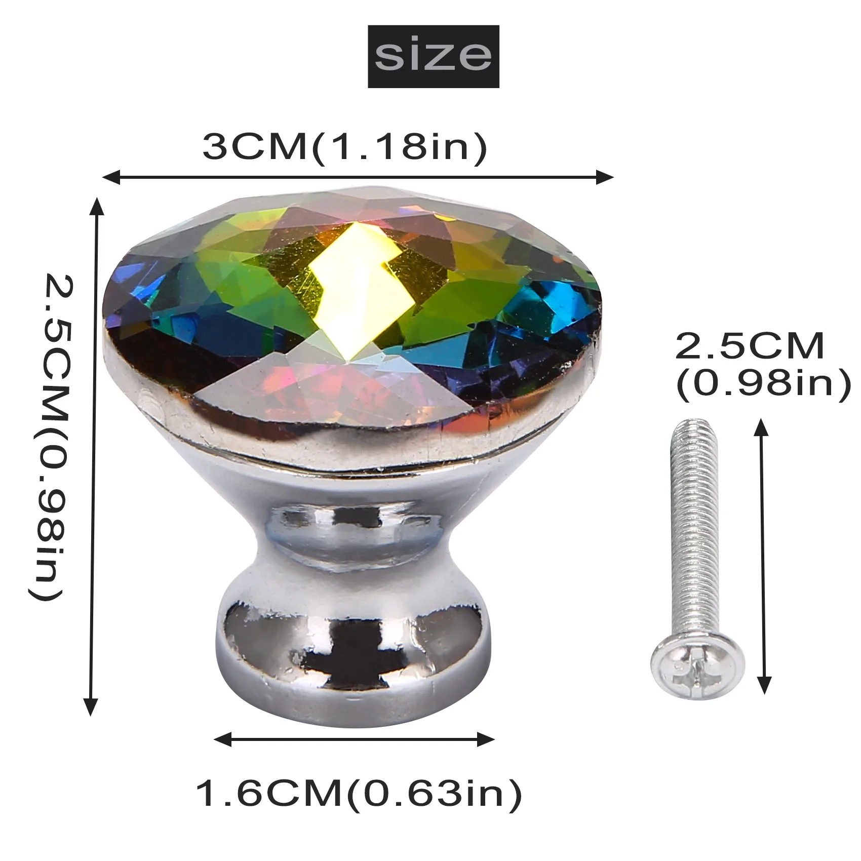 

ABFA, 10 шт., 30 мм, разноцветные хрустальные ручки, стеклянные ручки для шкафов, ручки для выдвижных ящиков, ручки для домашних шкафов, ящиков и комодов