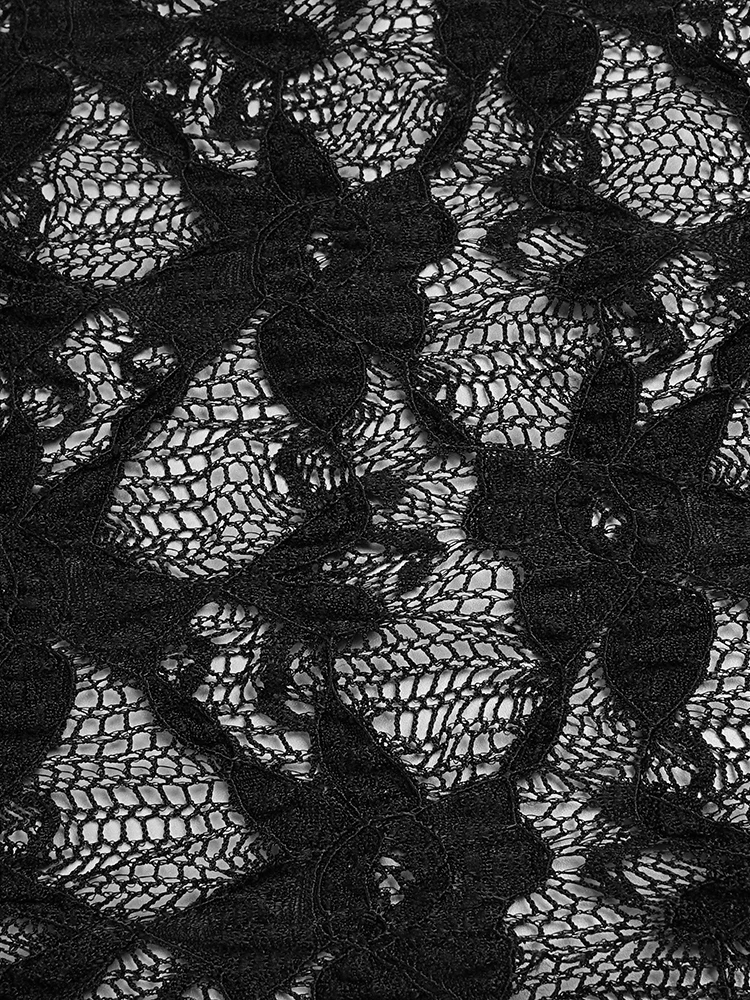 Evening Artful Luxury Black Deep V Gown with Lace & Long Sleeves Detailing Fashion Sexy Party Prom Maxi Dress