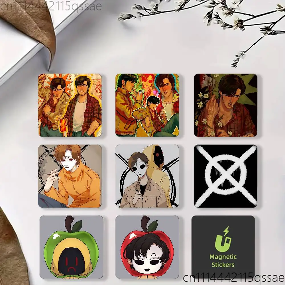 FOR Marble Hornets MH Masky Fridge Magnet Personalized Magnetic Durable Plastic Square Picture Surface Fridge Magnets