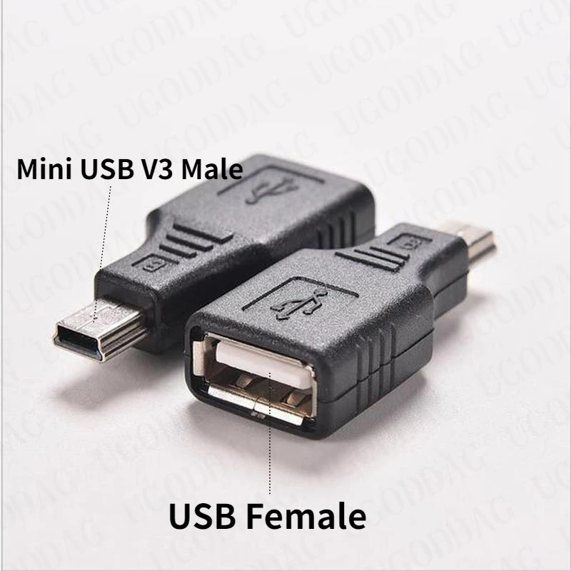 Mini usb macho para usb fêmea conversor conector transferência de dados sincronização otg adaptador para carro aux mp3 mp4 tablets telefones u-disco mouse