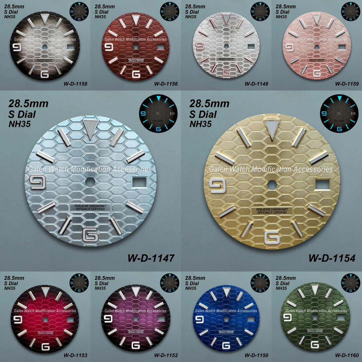 

28.5mm S Logo Diving Dial Fit NH35 Japan Movement Ice Blue Luminous High-Quality Watch Modification Accessories