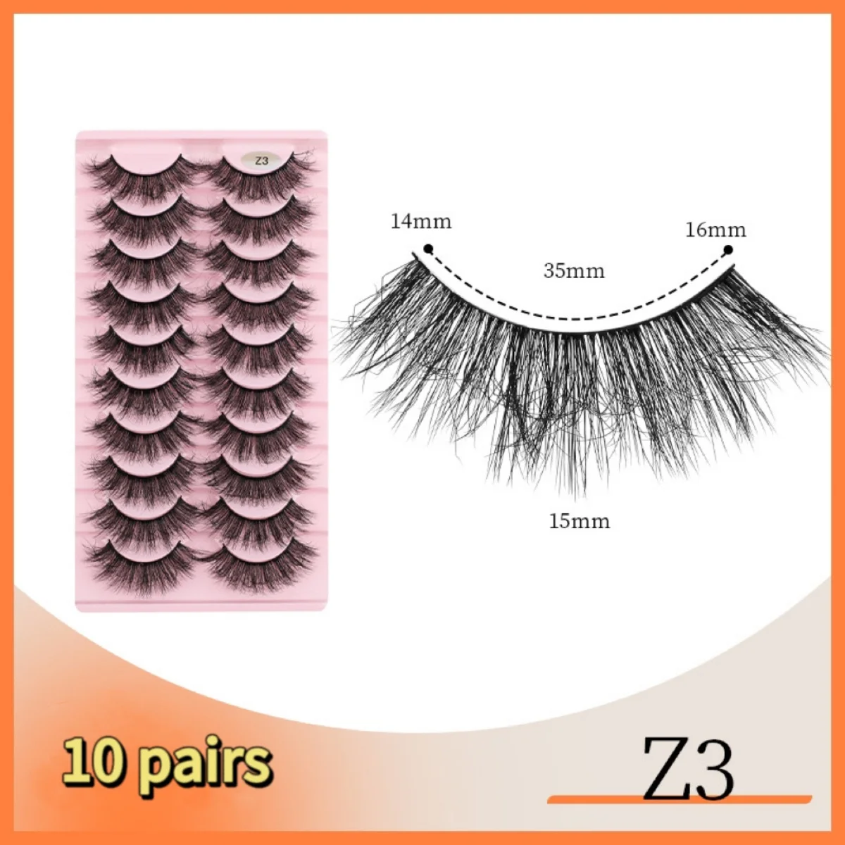 10 pairs of messy one-piece false eyelashes, multi-layered thick and crossed faux mink false eyelashes