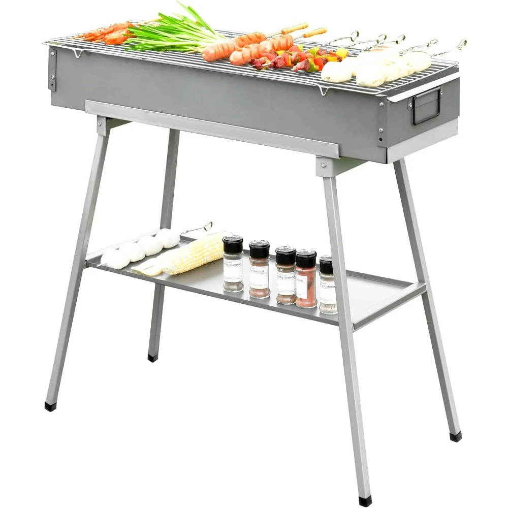 

Commercial Quality Portable Charcoal Grills Multiple Size Hibachi BBQ Lamb Skewer Folded Camping Barbecue Grill